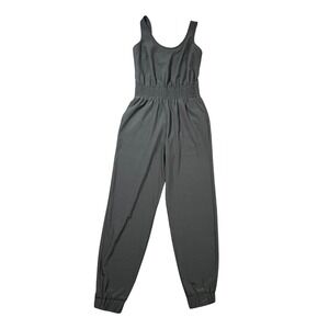 Abercrombie & Fitch Women's XS Traveler Jumpsuit Black Smocked Waist Jogger